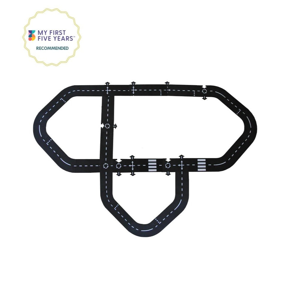 Waytoplay Rubber Toy Car Track Set - King Of The Road - 40 Pcs