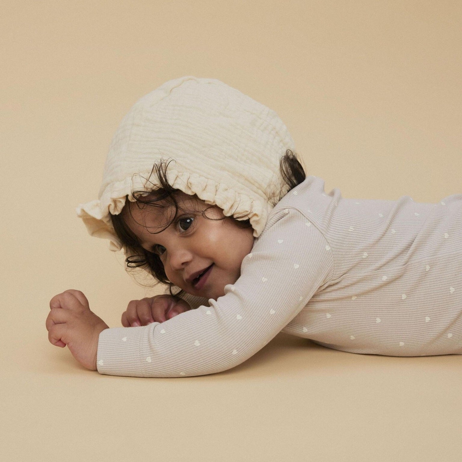 Lil' Atelier Organic L/S Baby Romper - Grey Morn/Heart