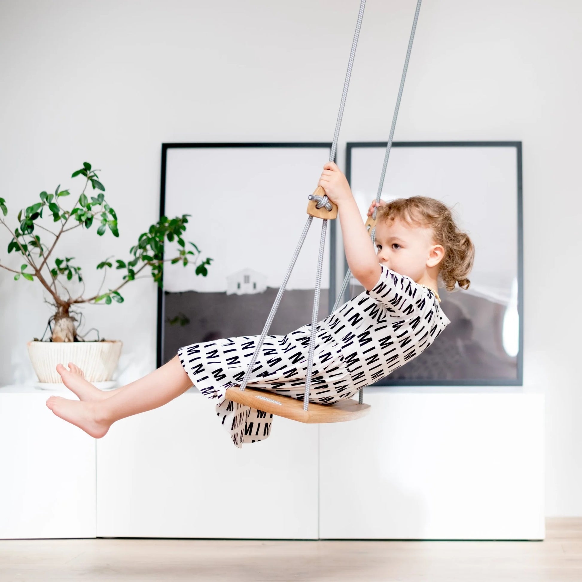 Lillagunga Grand Wooden Indoor Swing - Oiled Oak
