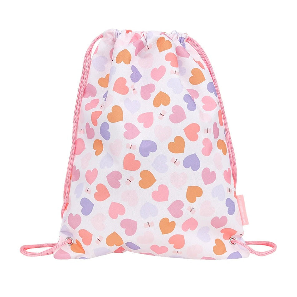 A Little Lovely Company Drawstring Bag - Hearts