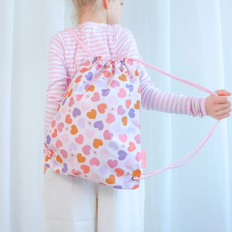 A Little Lovely Company Drawstring Bag - Hearts