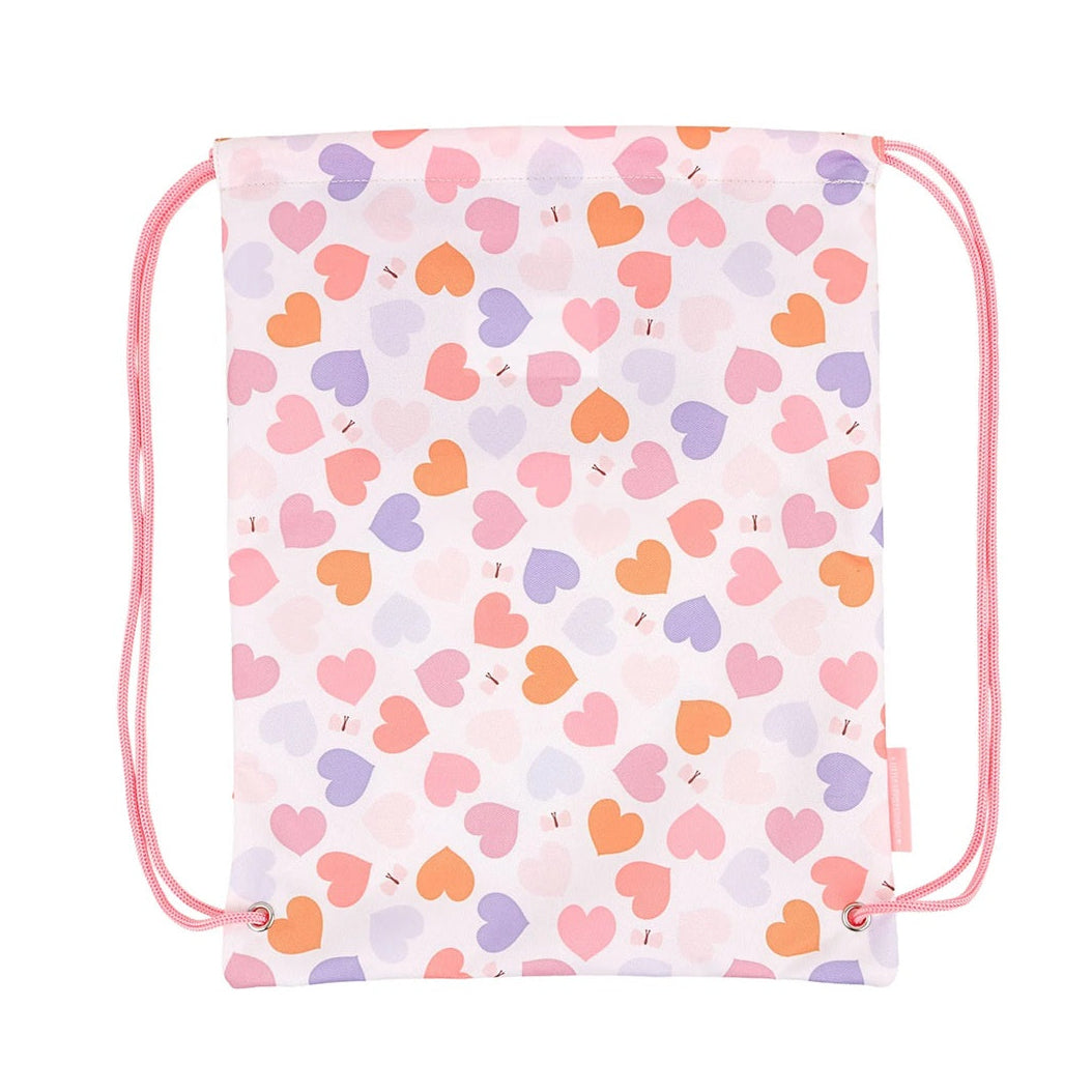 A Little Lovely Company Drawstring Bag - Hearts