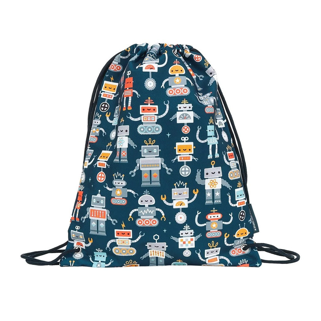 A Little Lovely Company Drawstring Bag - Robots
