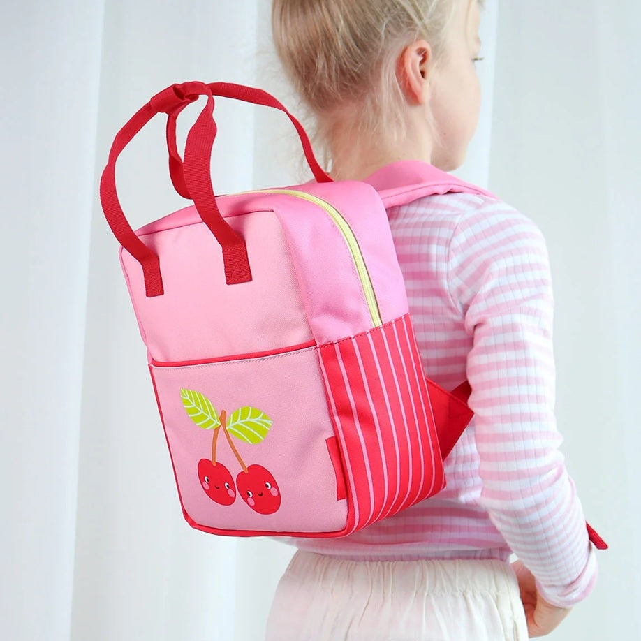 A Little Lovely Company Junior Square Backpack - Happy Cherries