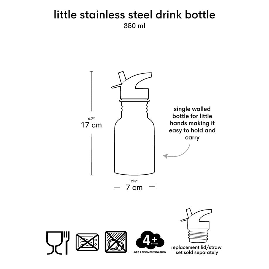 A Little Lovely Company Little Stainless Steel Drinks Bottle - 350ml - Shooting Star
