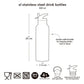 A Little Lovely Company XL Stainless Steel Drinks Bottle - 500ml 