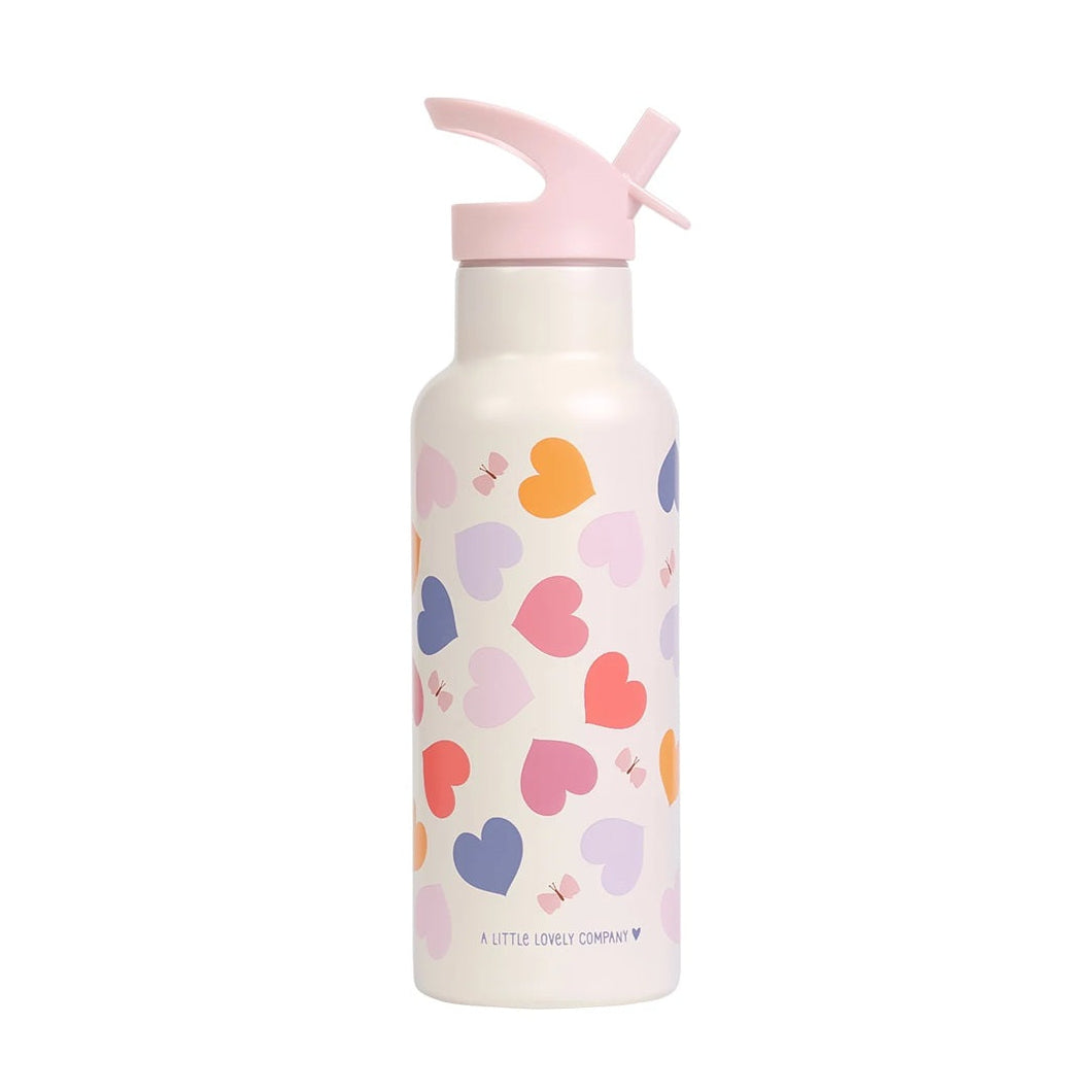 A Little Lovely Company XL Stainless Steel Drinks Bottle - 500ml - Hearts