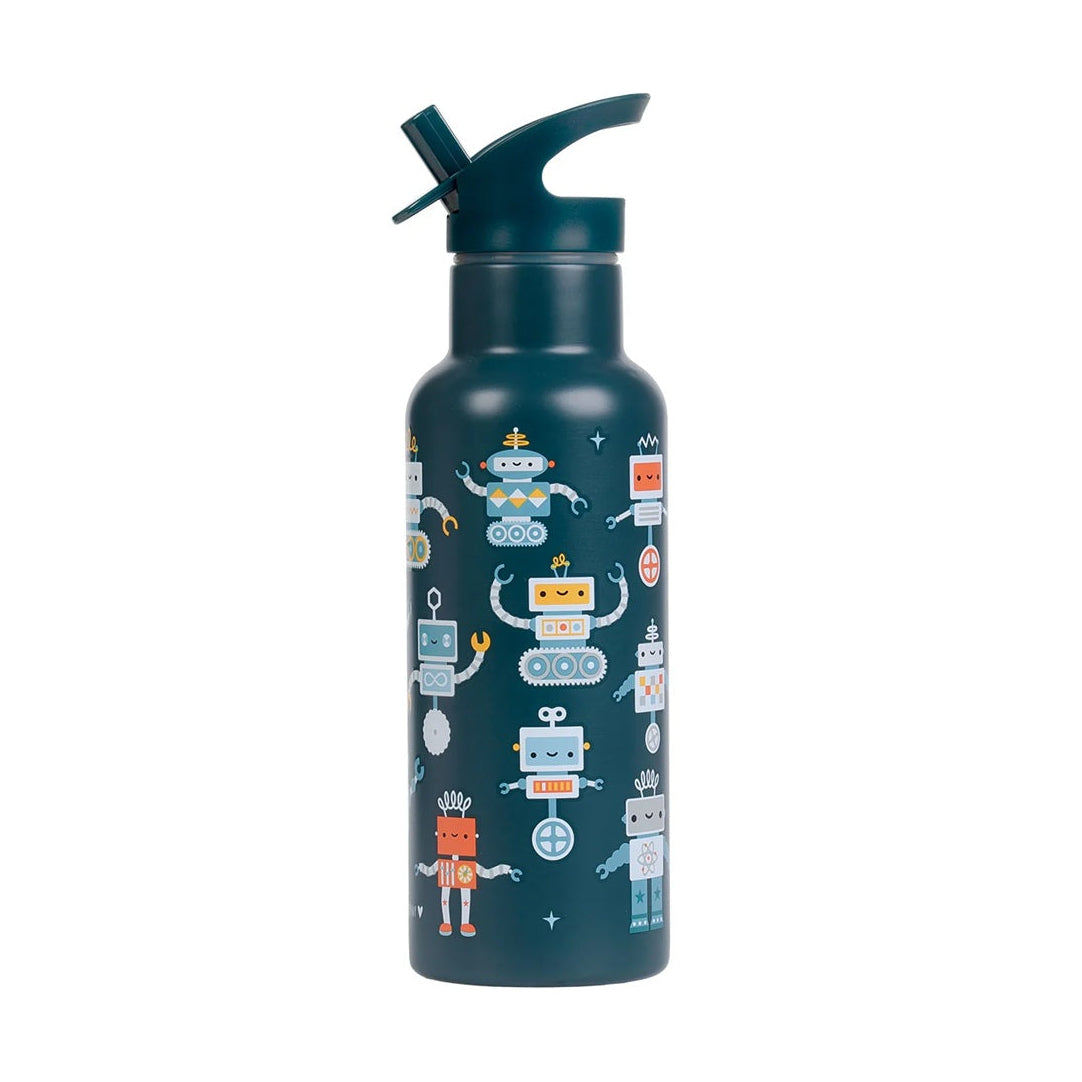 A Little Lovely Company XL Stainless Steel Drinks Bottle - 500ml - Robots