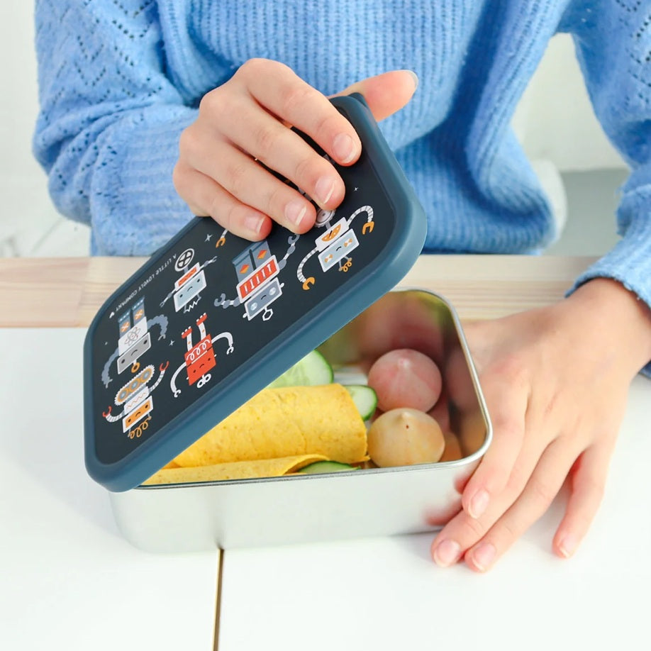 A Little Lovely Company Stainless Steel Lunchbox - Robots