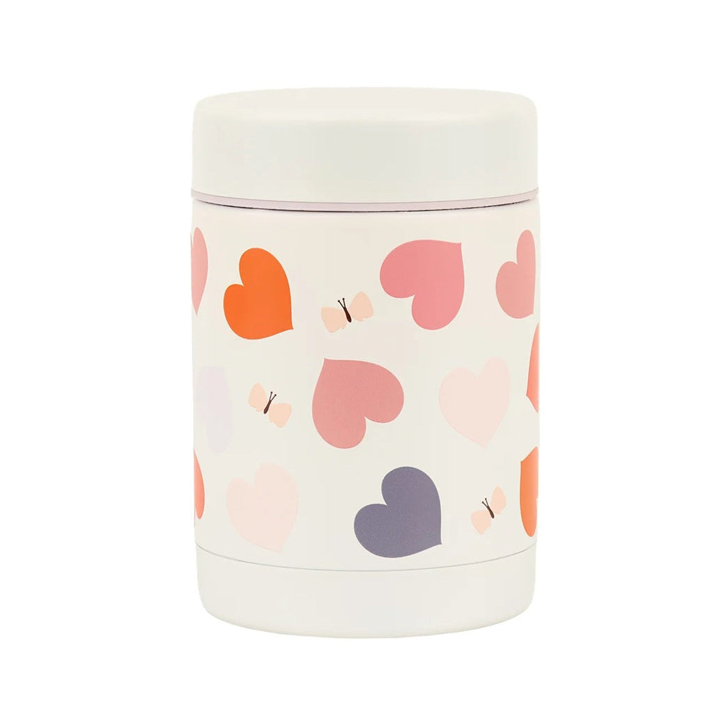 A Little Lovely Company 300ml Steel Food Flask - Hearts