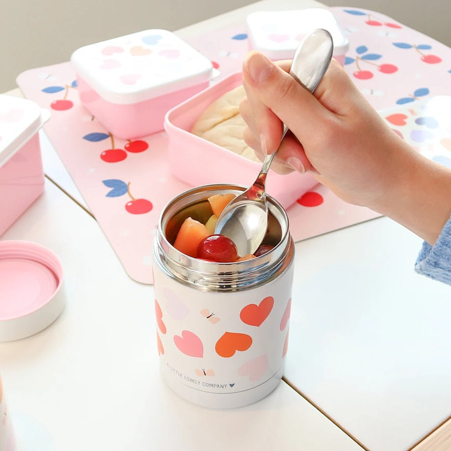 A Little Lovely Company 300ml Steel Food Flask - Hearts