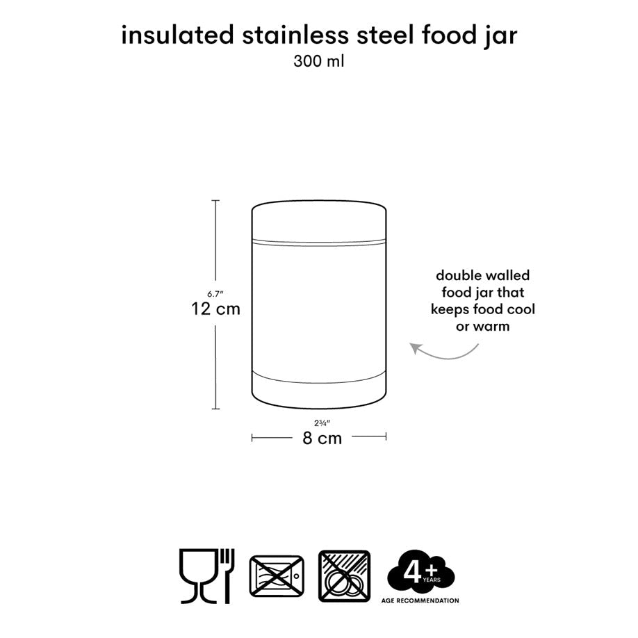 A Little Lovely Company 300ml Steel Food Flask - Hearts