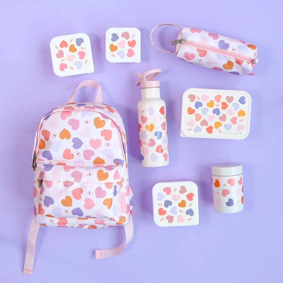 A Little Lovely Company 300ml Steel Food Flask - Hearts