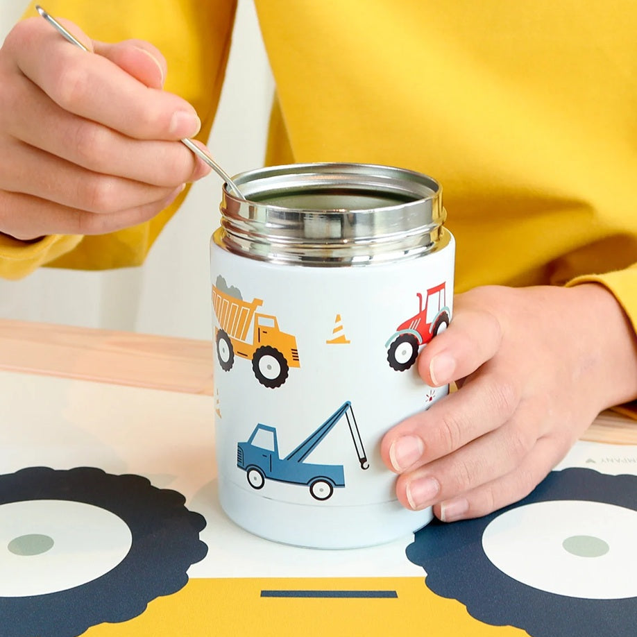 A Little Lovely Company 300ml Steel Food Flask - Vehicles