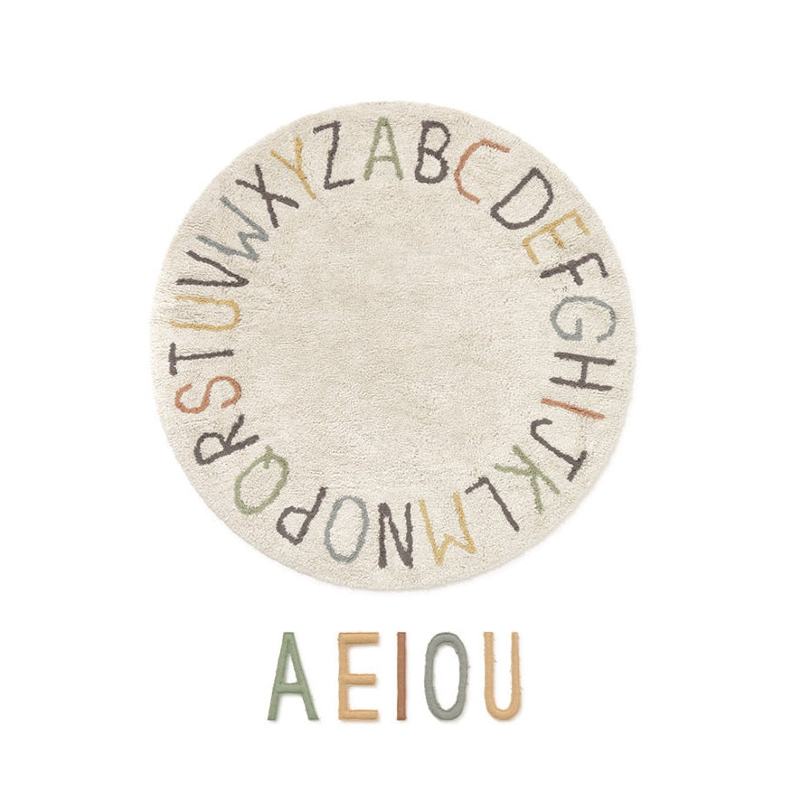 Lorena Canals Washable Play Rug ABC - Colour & Letters