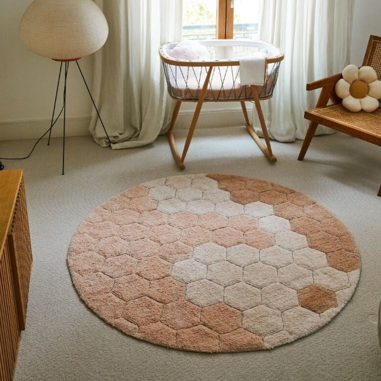 Lorena Canals Washable Rug - Round Honeycomb 