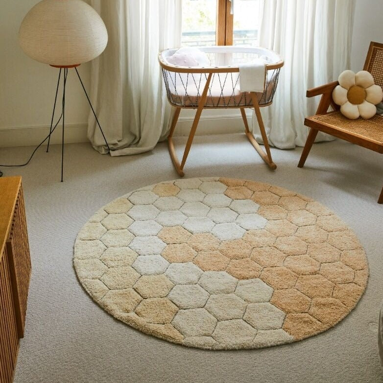 Lorena Canals Washable Rug - Round Honeycomb 