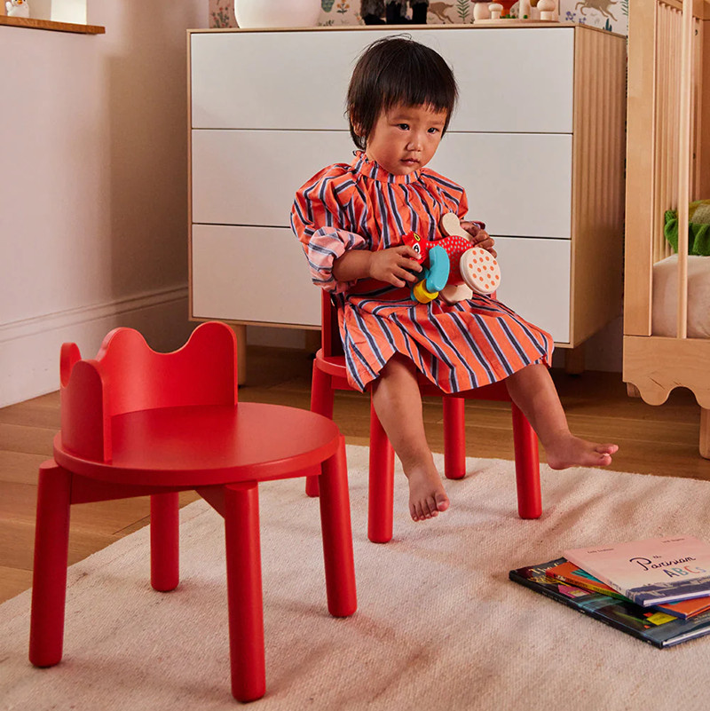 Oeuf NYC Moss Play Chairs - Set of 2 - Tomato