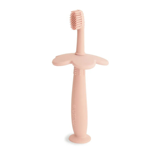 Mushie Silicone Training Toothrush - Blush Flower