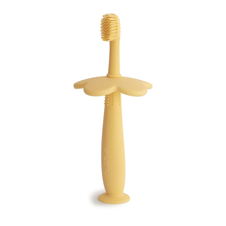 Mushie Silicone Training Toothrush - Daffodil Flower