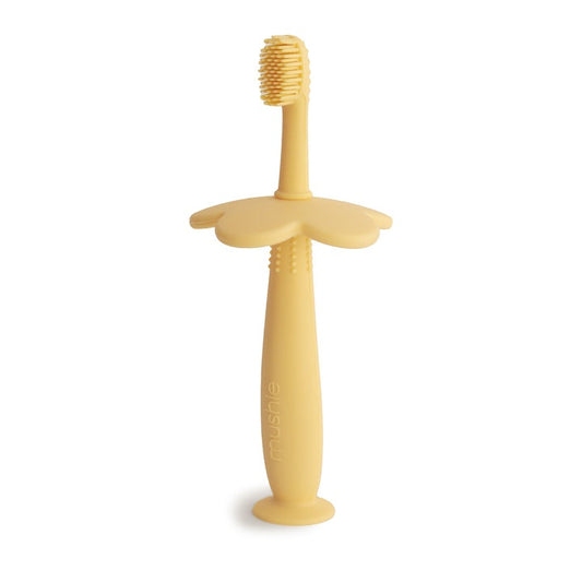 Mushie Silicone Training Toothrush - Daffodil Flower