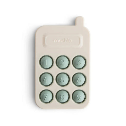 Mushie Silicone Baby Sensory Phone Pop Toy - Cambridge Blue