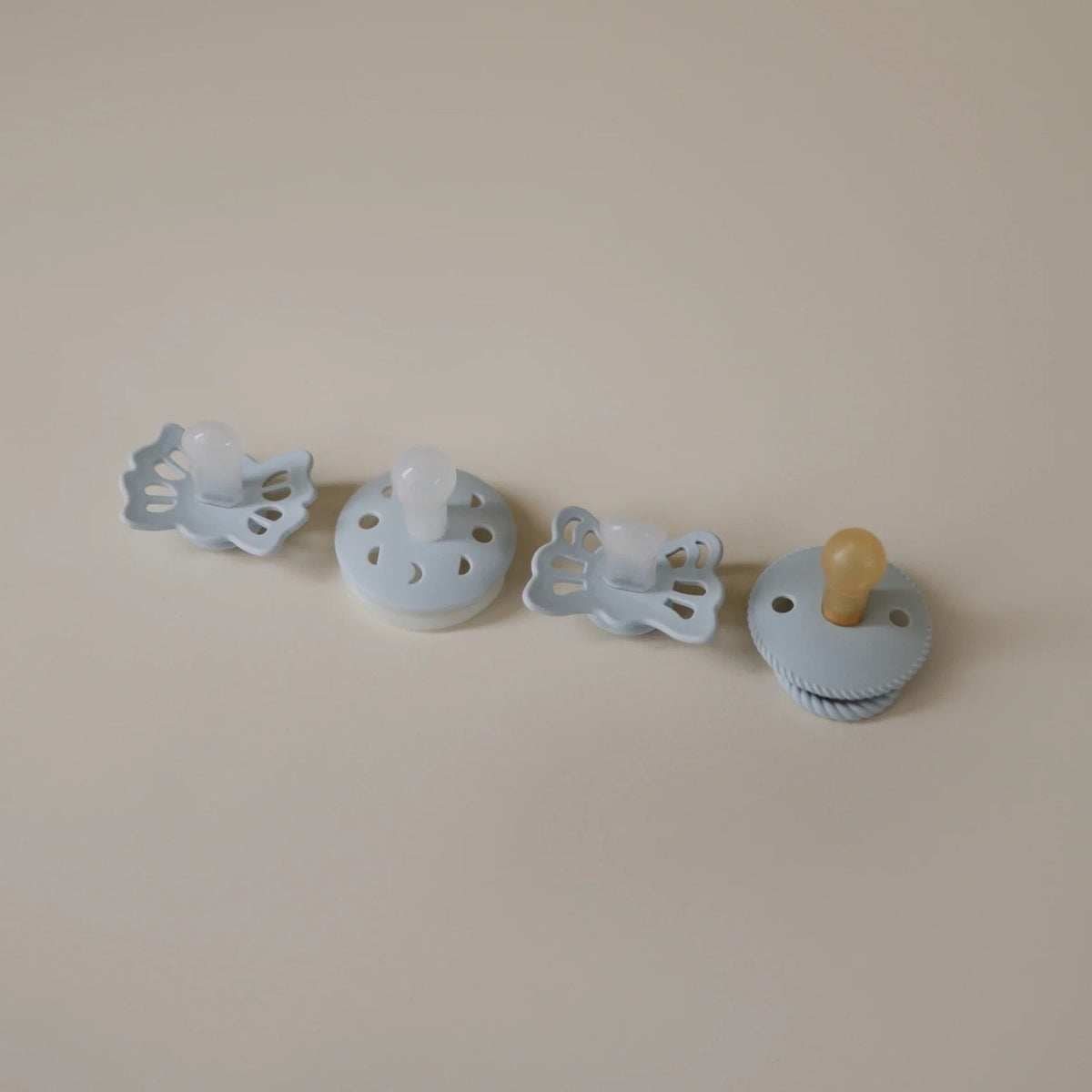 Frigg Baby's First Pacifiers - 4-Pack - Moonlight Sailing/Powder Blue