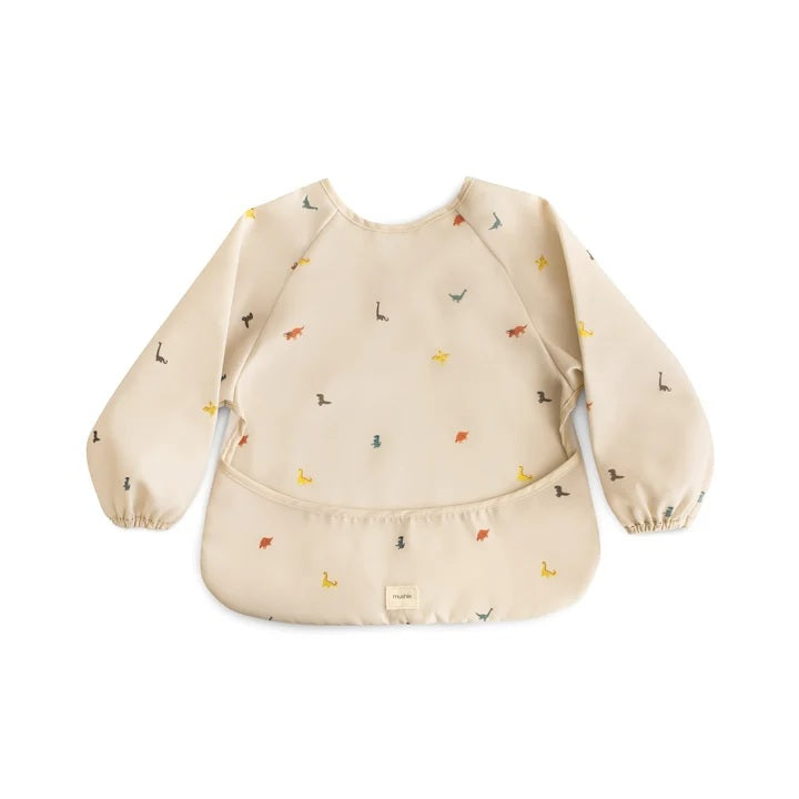 Mushie Long Sleeve Weaning Bib - Dinosaurs