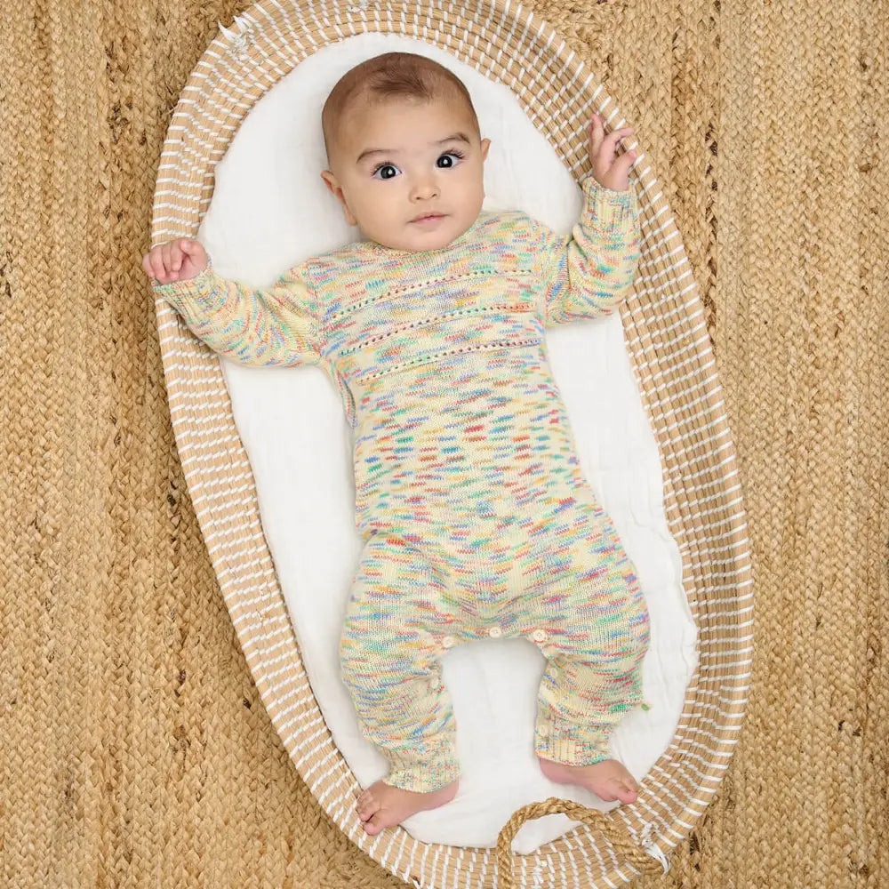 The Bonniemob Mystic Space Dye Knitted Baby Onesie