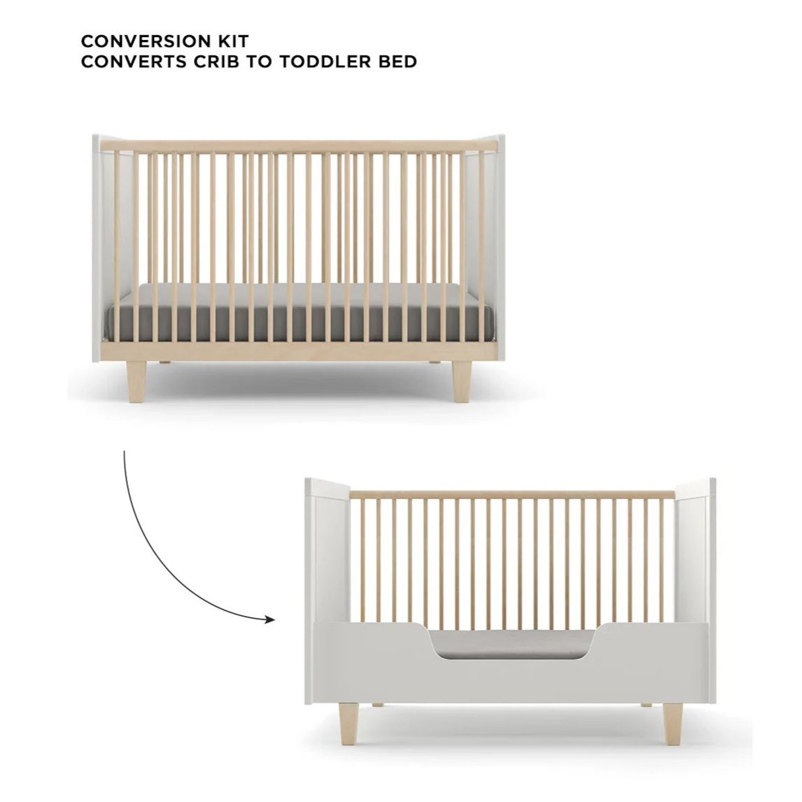 Oeuf NYC Rhea Cot Toddler Conversion Kit - White