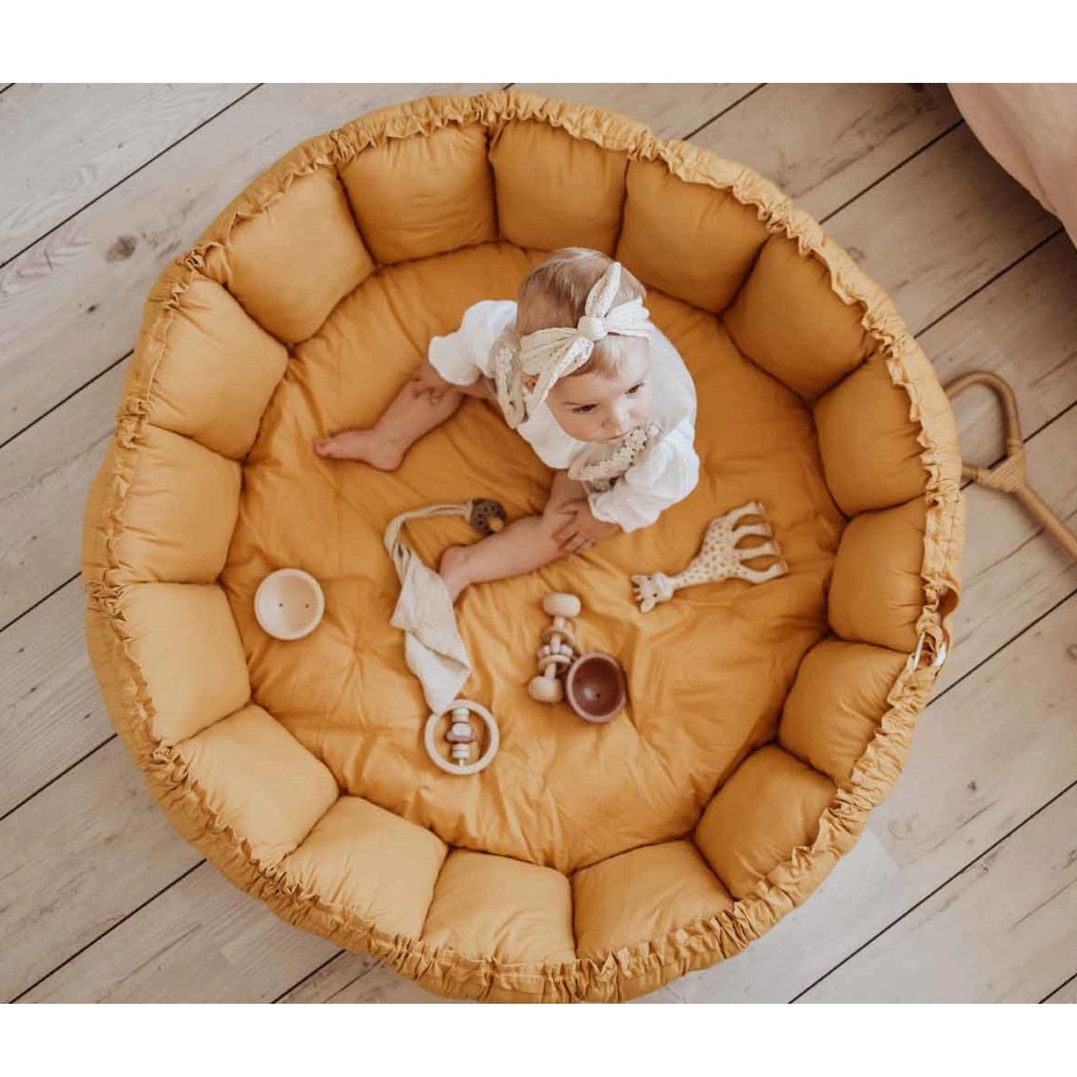 Play & Go Coco Organic Baby Playmat & Cocoon - Mustard