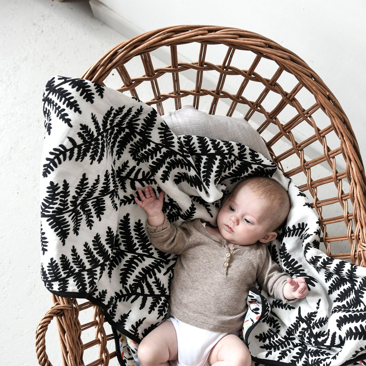 Etta Loves Muslin Baby Blanket - Plant Print