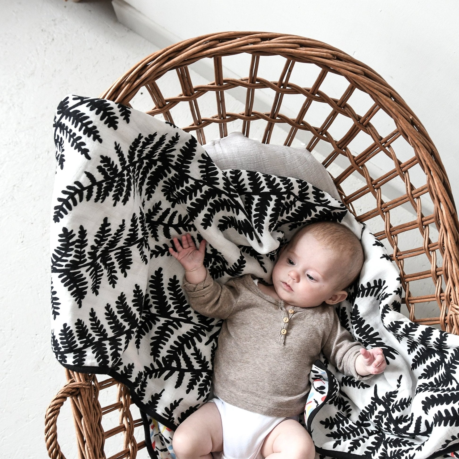 Etta Loves Muslin Baby Blanket - Plant Print