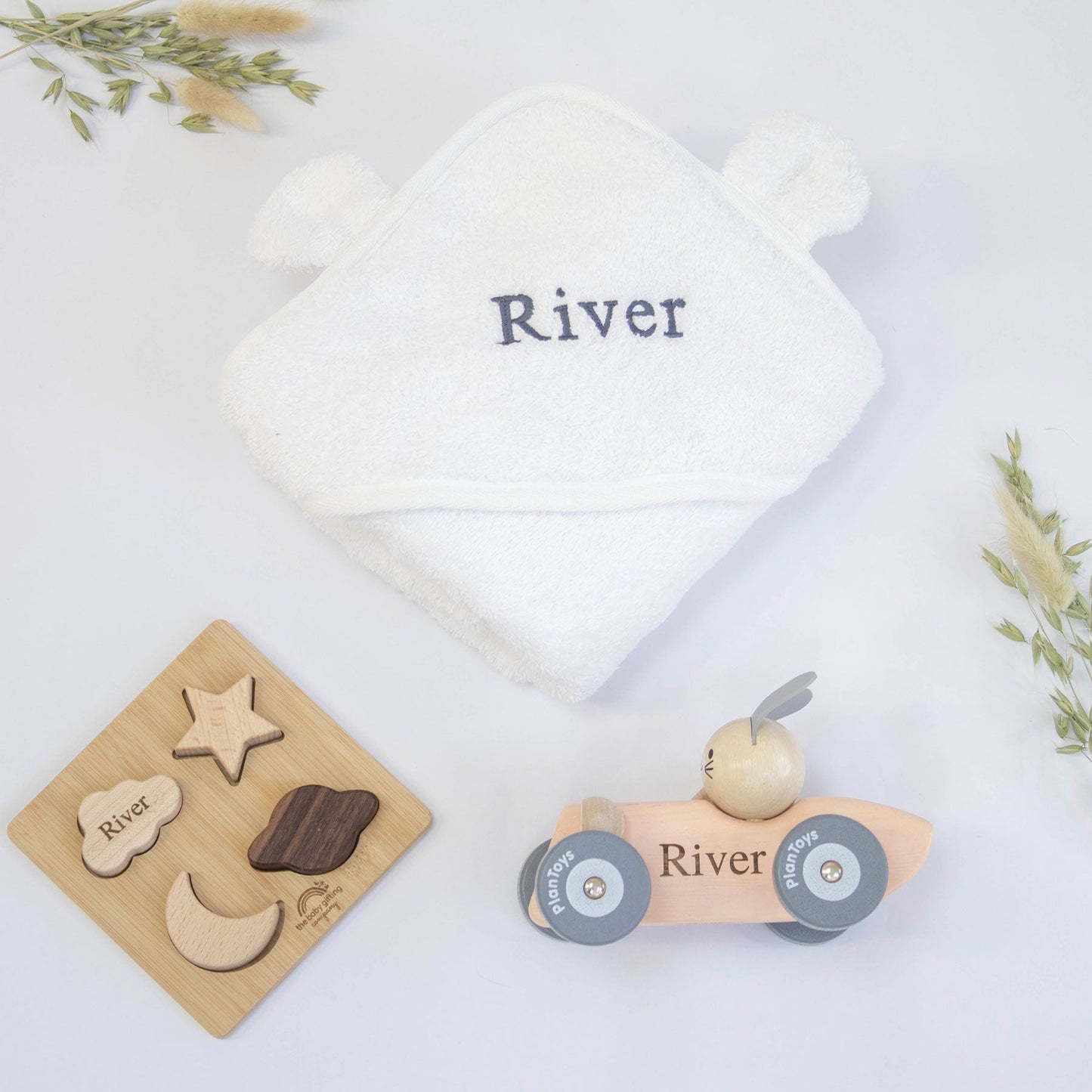 Racing Bunny Playtime Personalised Baby Gift Set by The Baby Gifting Co.