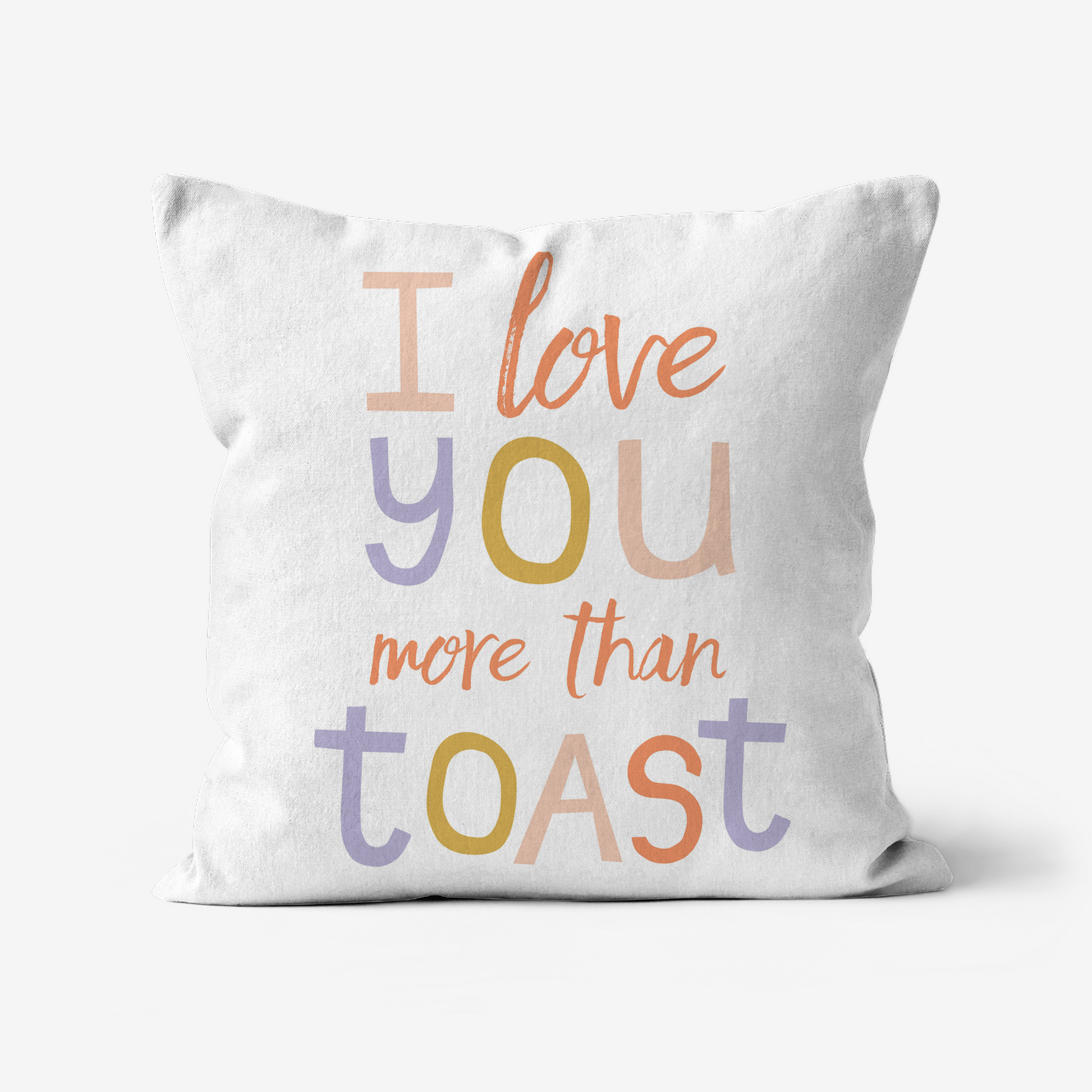 Linen Cushion - Confetti/White - Love You More Than Toast 
