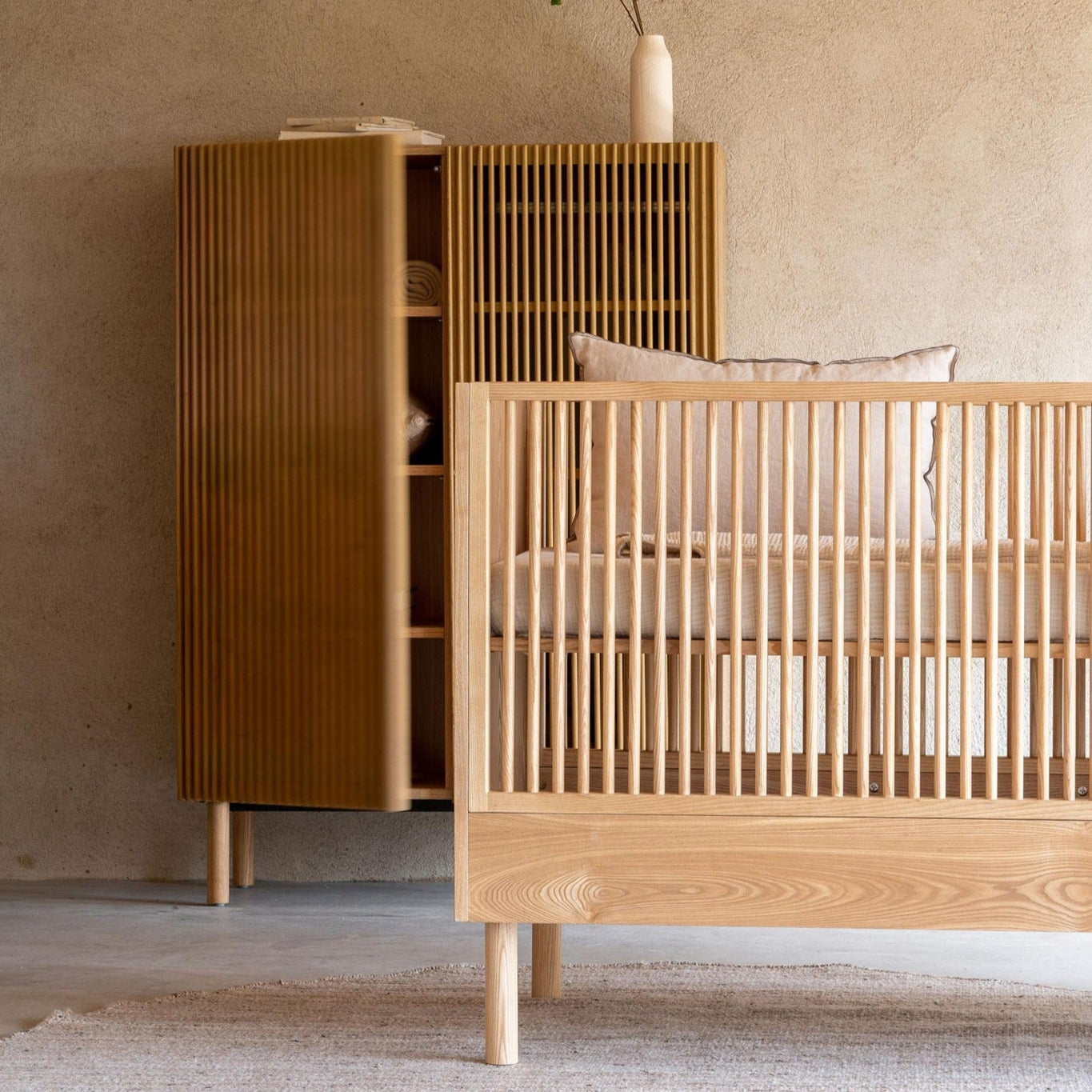 Quax Hai No Ki Cot Bed - 140 x 70cm - Natural Ash