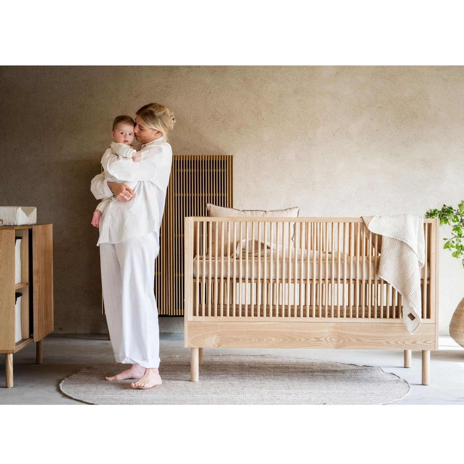 Quax Hai No Ki Cot Bed - 140 x 70cm - Natural Ash