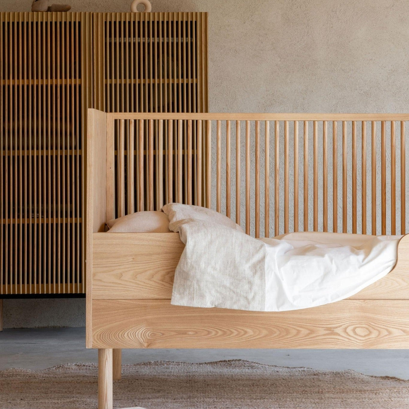 Quax Hai No Ki Cot Bed - 140 x 70cm - Natural Ash