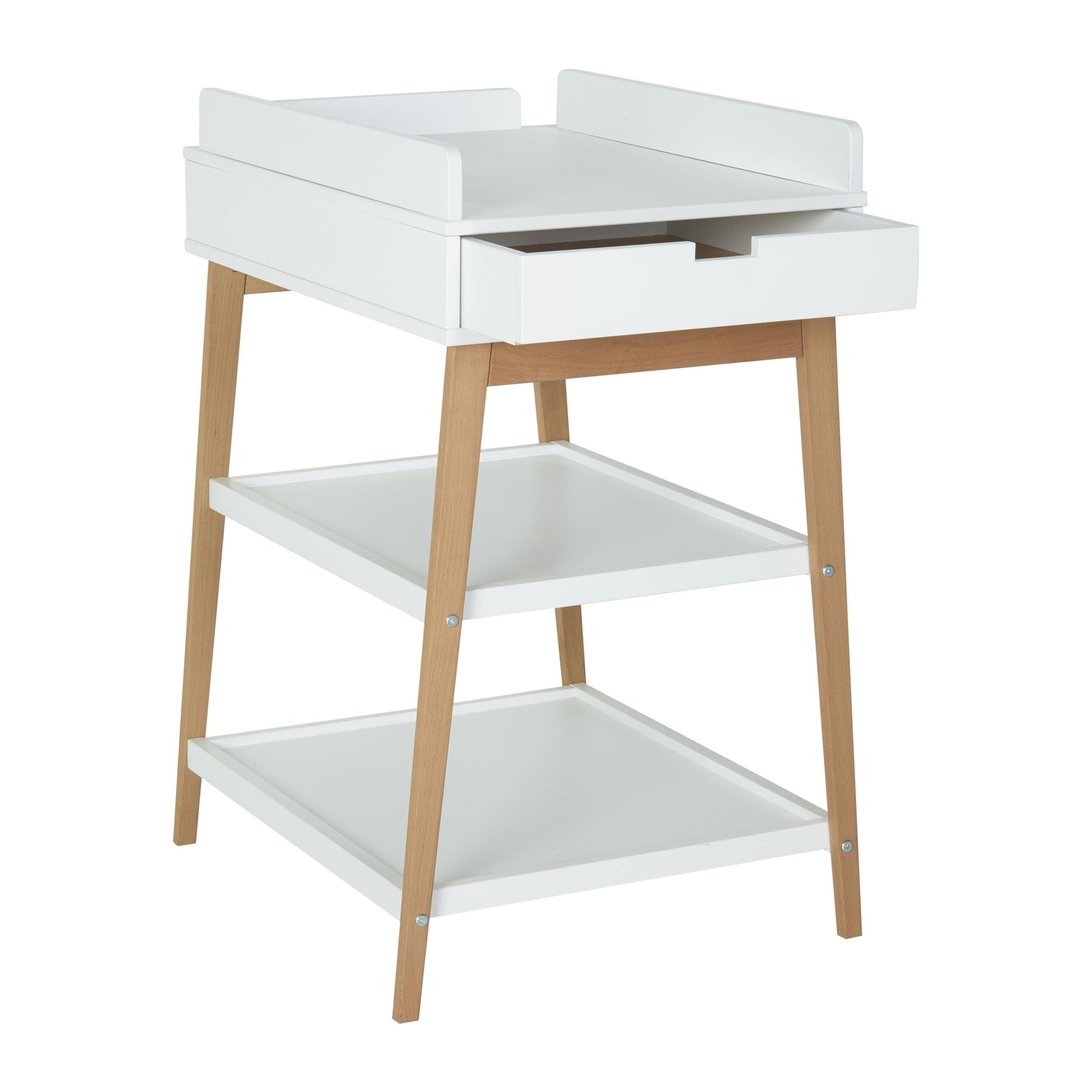 Quax Hip Changing Table with Drawer - White/Natural