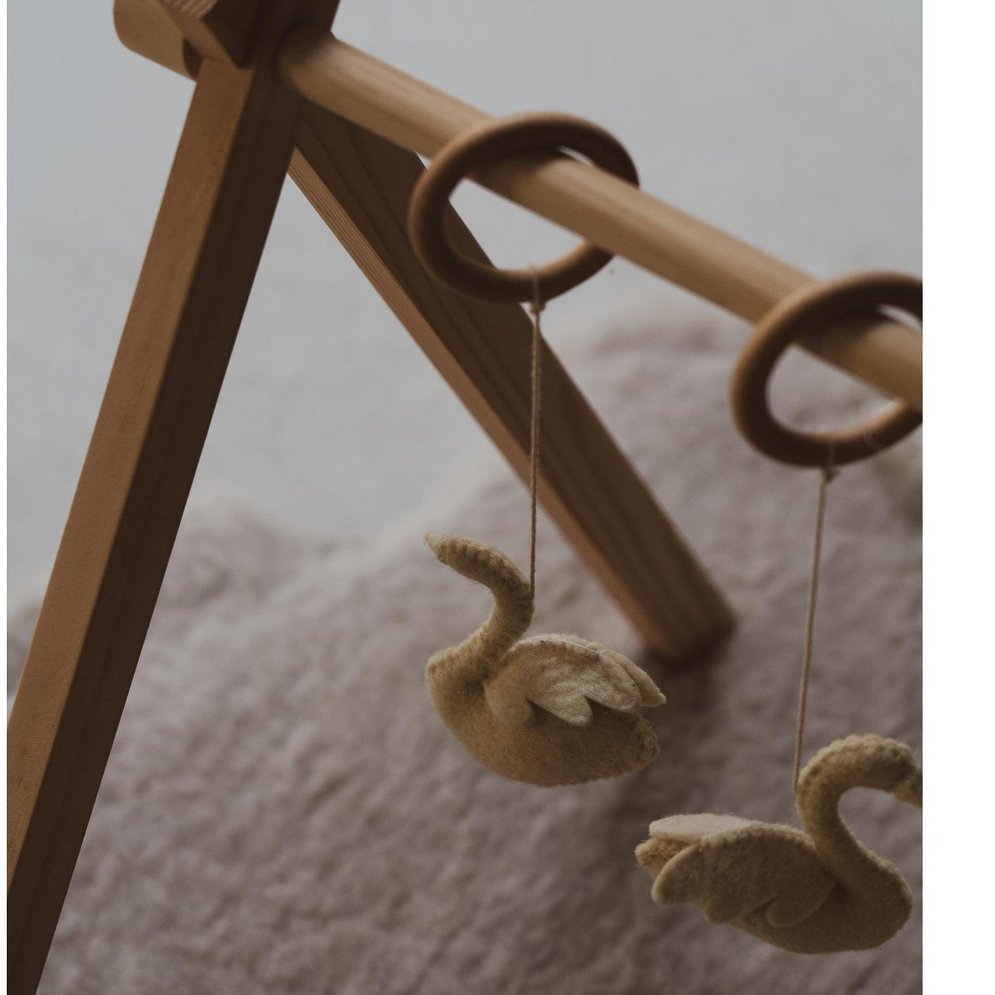 Quax Wooden Baby Gym with Swan Toys