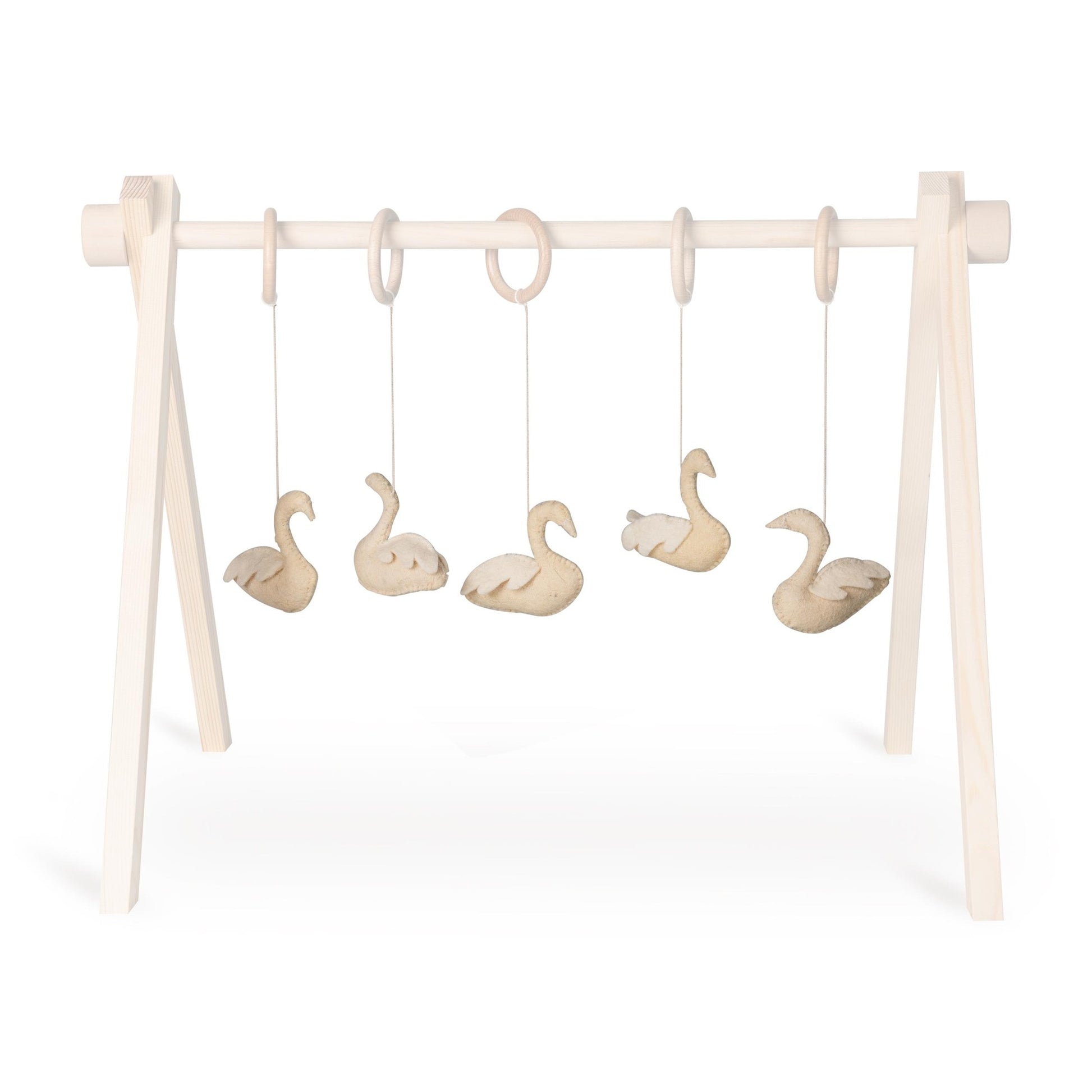 Quax Wooden Baby Gym with Swan Toys