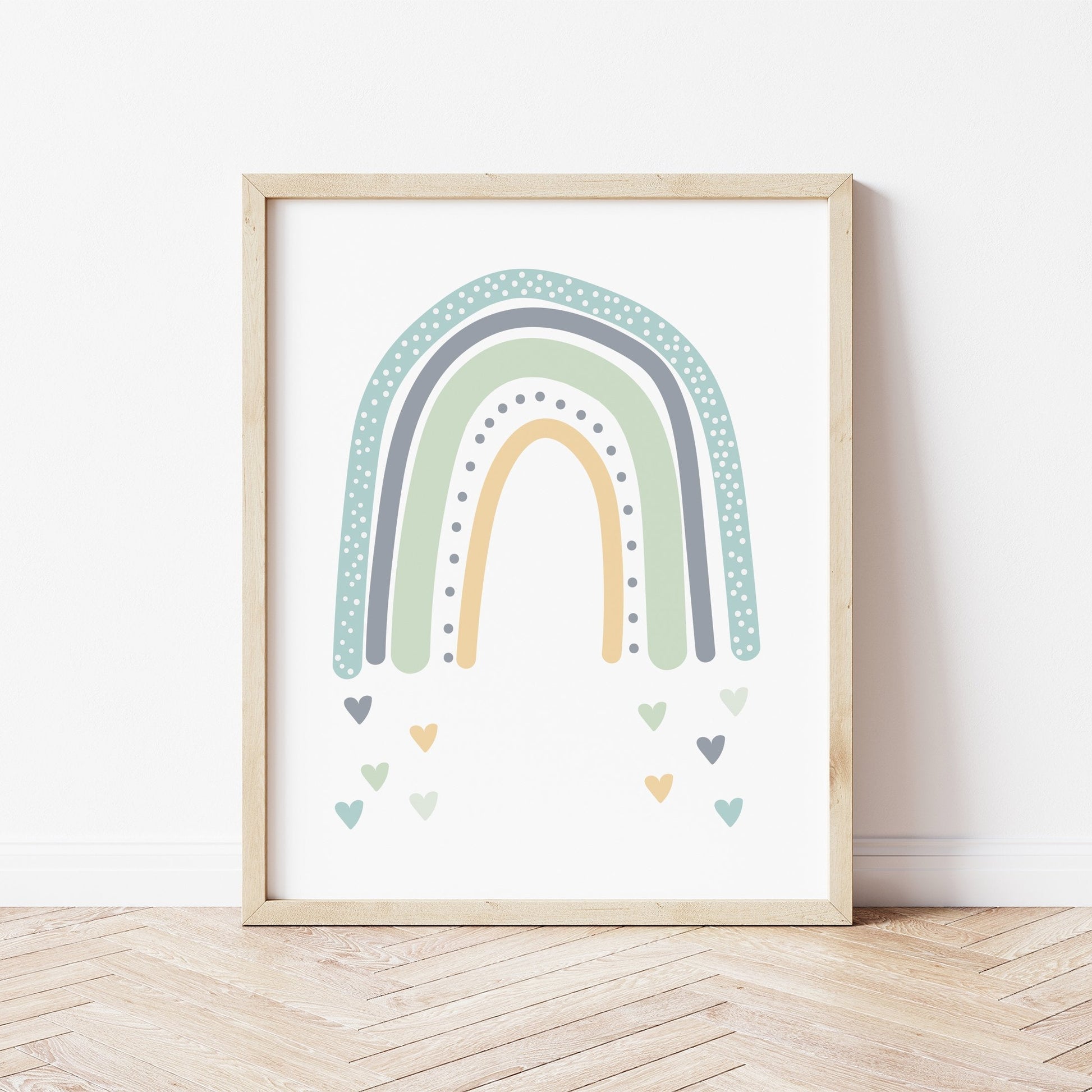 The Little Jones Rainbow Love print - greens