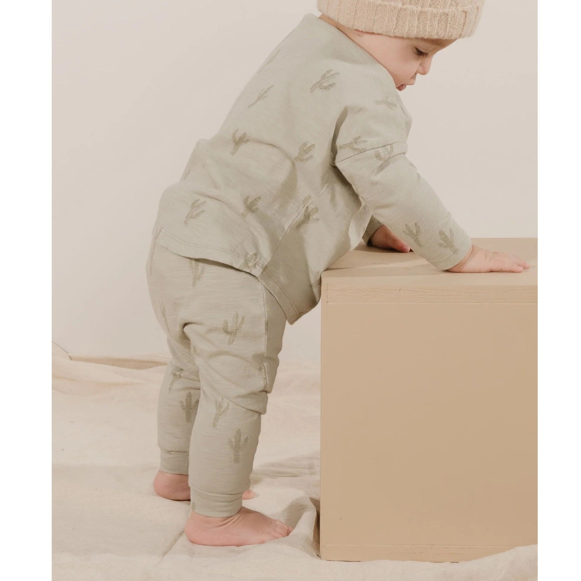 Rylee + Cru Long Sleeve Baby Tee - Agave Cactus