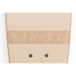 Wooden earring card with 'Banwood' branding on a white background