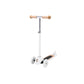 Children's scooter with wooden handlebar and wheels on a white background