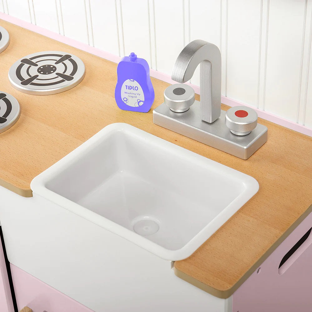 Tidlo Wooden Country Play Kitchen - Pink