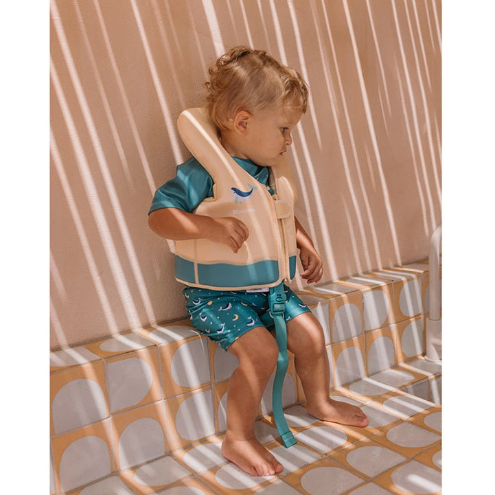 Monnëka Children's Floatation Swim Vest - Teal Whale (1-2 yrs)
