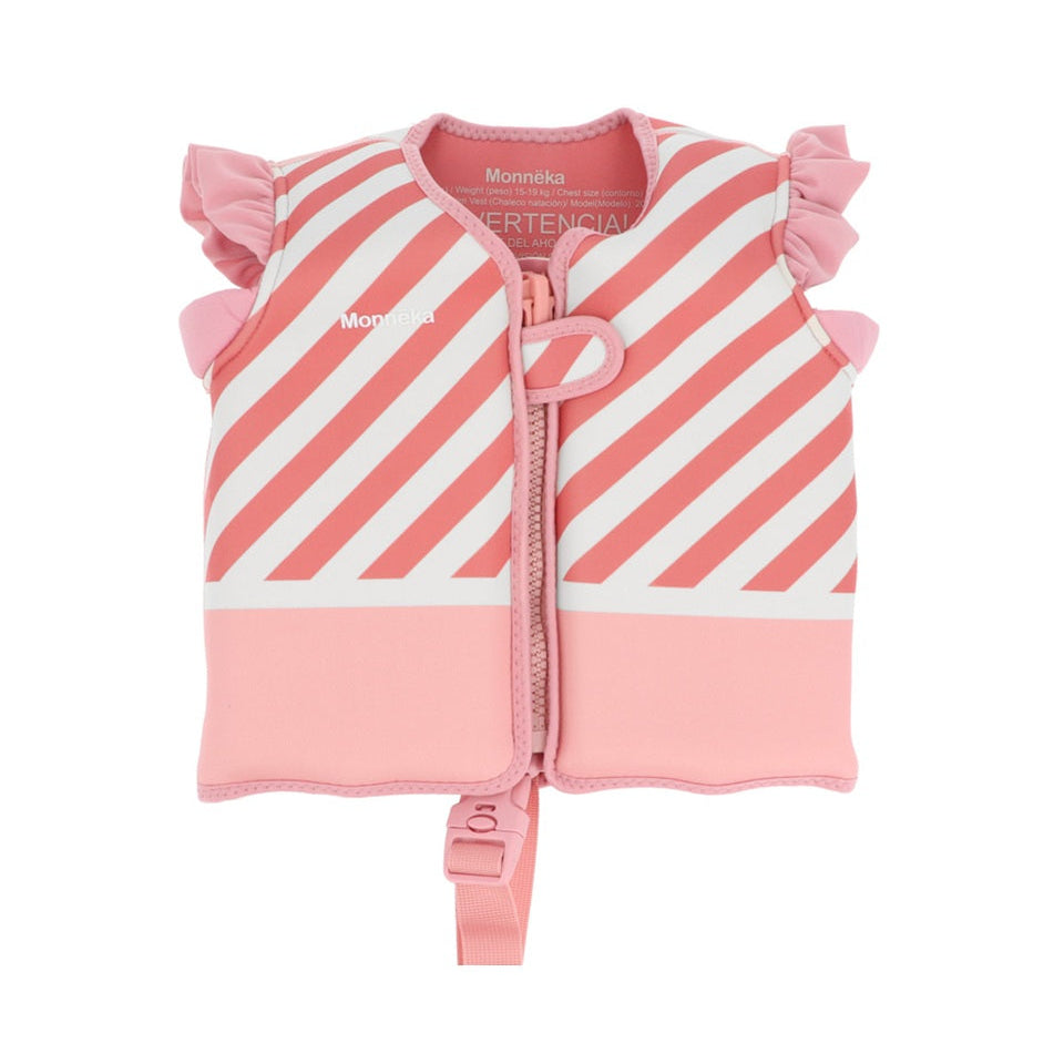 Monnëka Children's Floatation Swim Vest - Stripes Bloom & Blush (2-6 yrs)