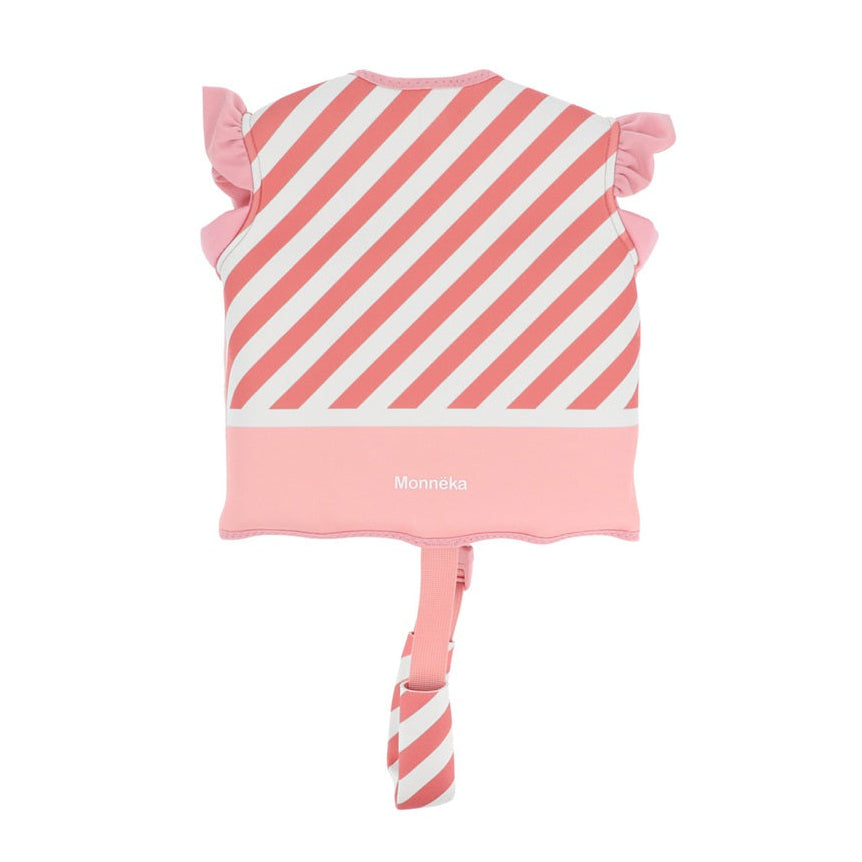 Monnëka Children's Floatation Swim Vest - Stripes Bloom & Blush (2-6 yrs)
