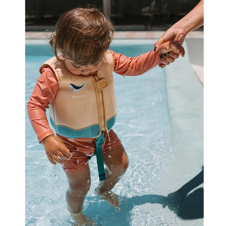 Monnëka Children's Floatation Swim Vest - Teal Whale (2-6 yrs)